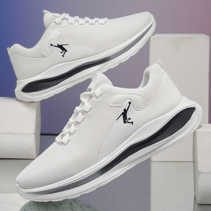 Men'S Shoes Black And White - Sepatu Lari Pria Sol Empuk Ringan