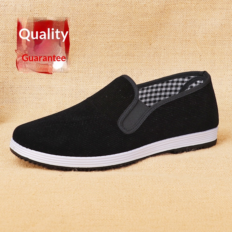 Men'S Shoes For Work - Sepatu kain hitam slip-on pria dan