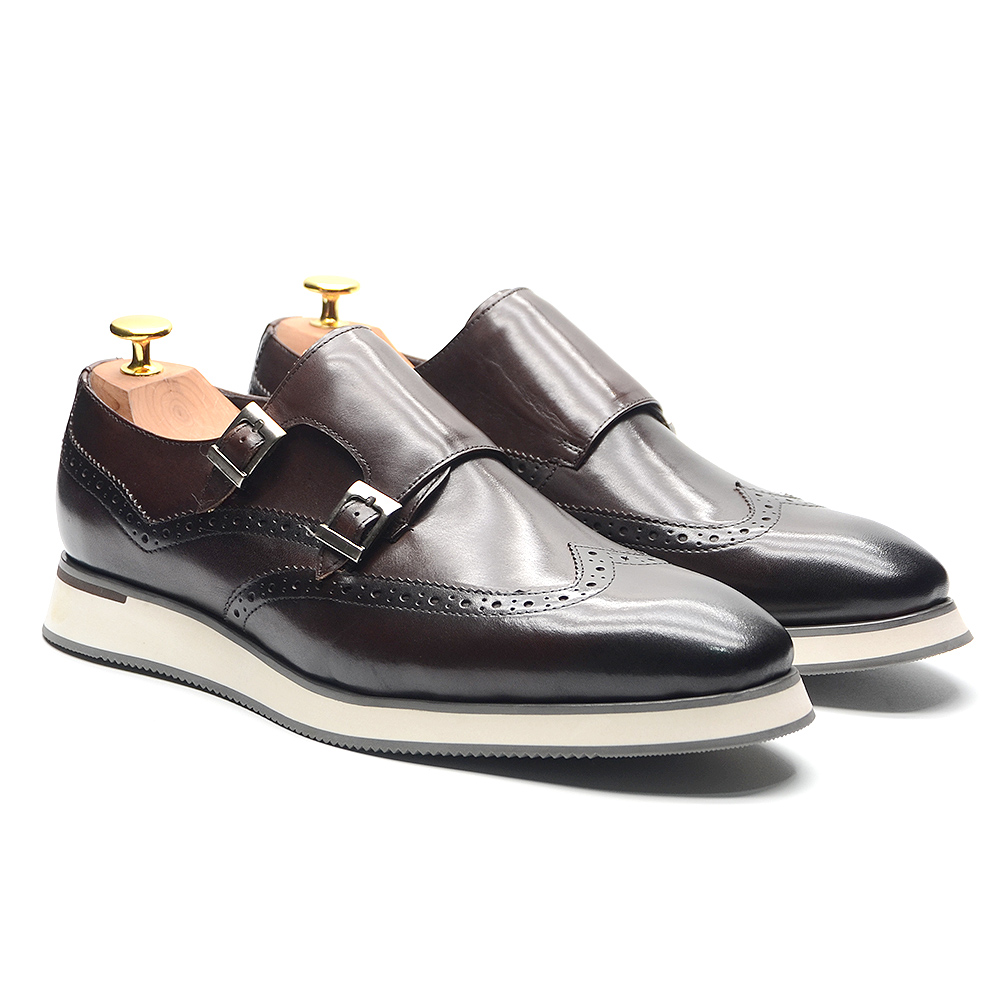 Monk Strap Shoe - Sepatu Sneakers Pria Mewah Eropa Kulit