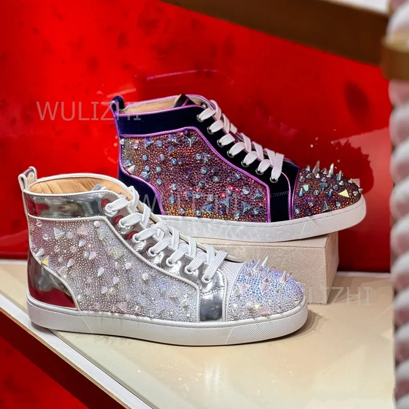 Men'S Shoes For Suits - Sepatu Sneakers Pria Kristal Ungu Tua
