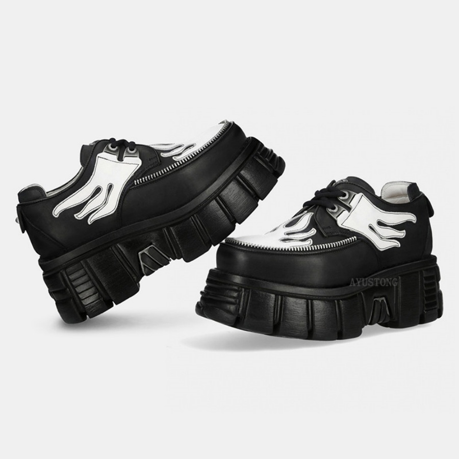 Sepatu Platform Wanita Motif A - Men'S Shoes Black And White ulasan dan harga
