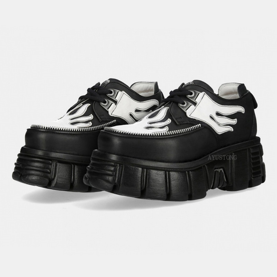 Sepatu Platform Wanita Motif A - Men'S Shoes Black And White ulasan dan harga