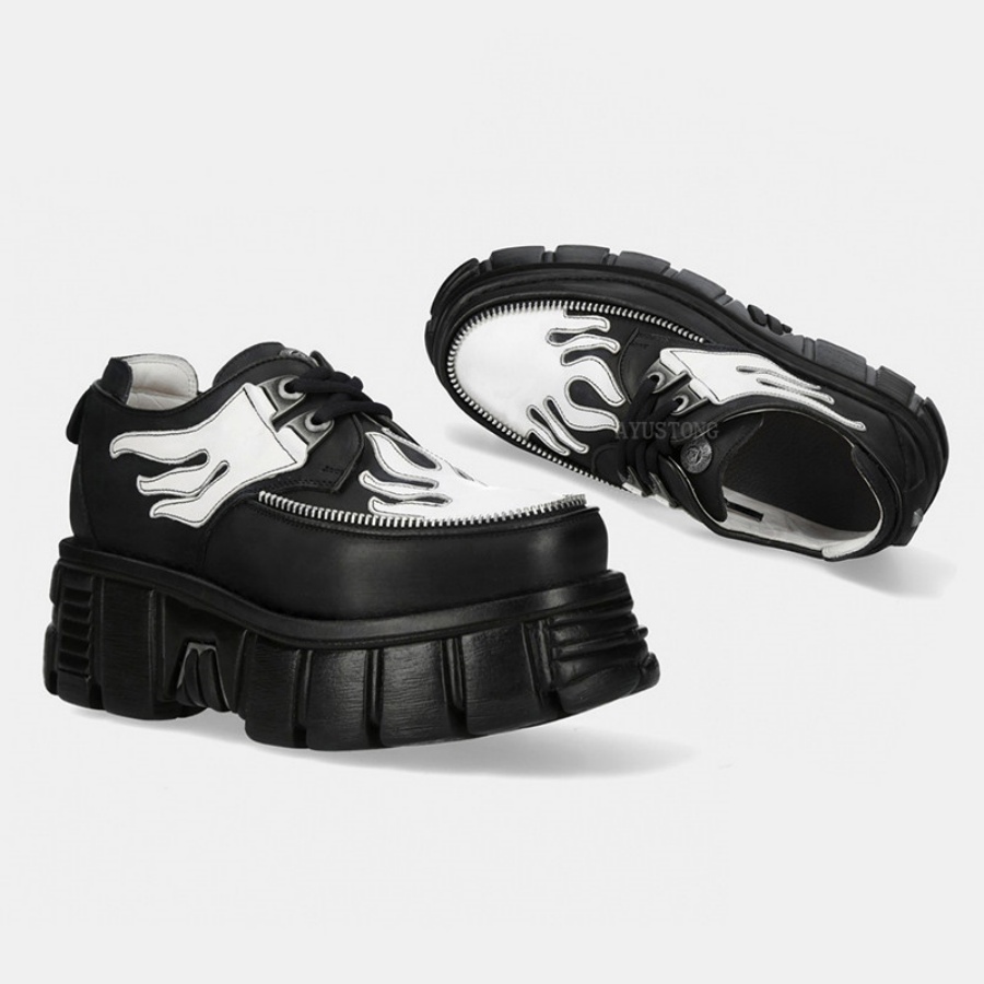 Sepatu Platform Wanita Motif A - Men'S Shoes Black And White ulasan dan harga
