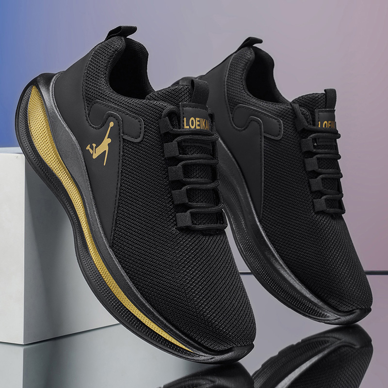 Sepatu Lari Pria Sol Empuk Rin - Men'S Shoes Black And White ulasan dan harga