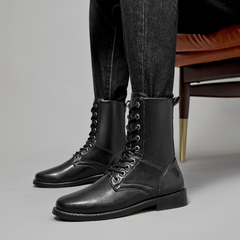 Sepatu Bot Kulit Tinggi Anti S - Men'S Shoes For Work ulasan dan harga
