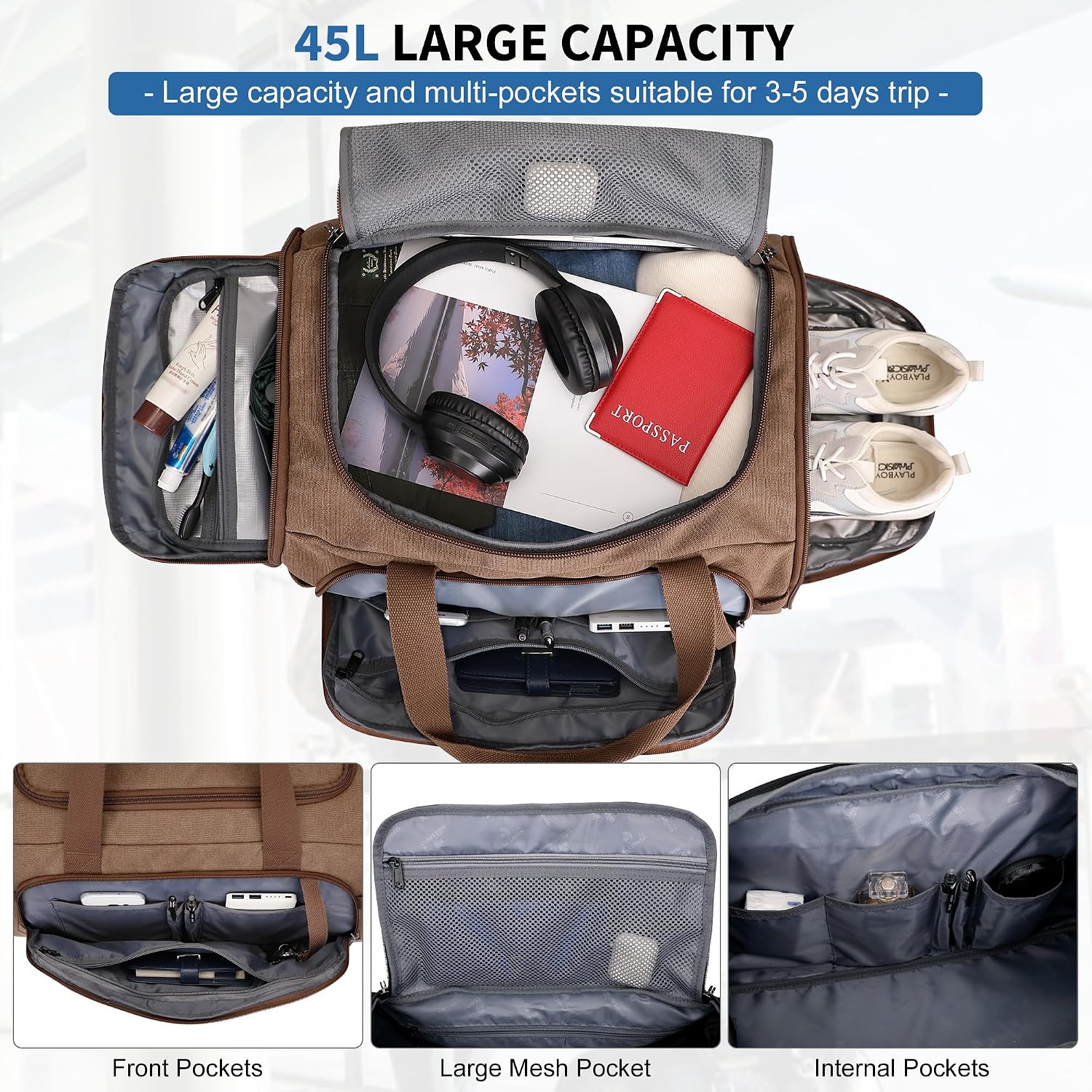 Tas Duffle Kanvas untuk Pria 3 - Men Shoes Men ulasan dan harga