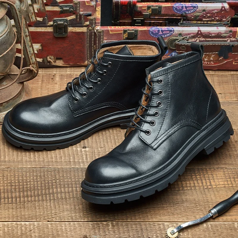 Sepatu Bot Kulit Pria Retro Be - Men'S Shoes Quality Brands ulasan dan harga