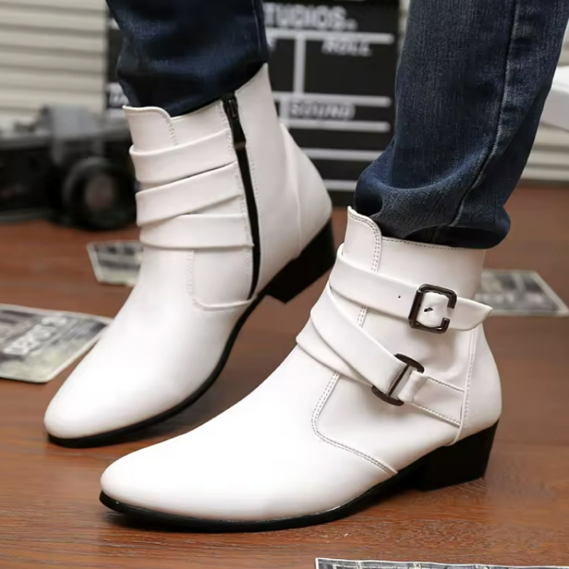 Sepatu Bot Pria Mewah Sepatu B - Men'S Shoes Black And White ulasan dan harga
