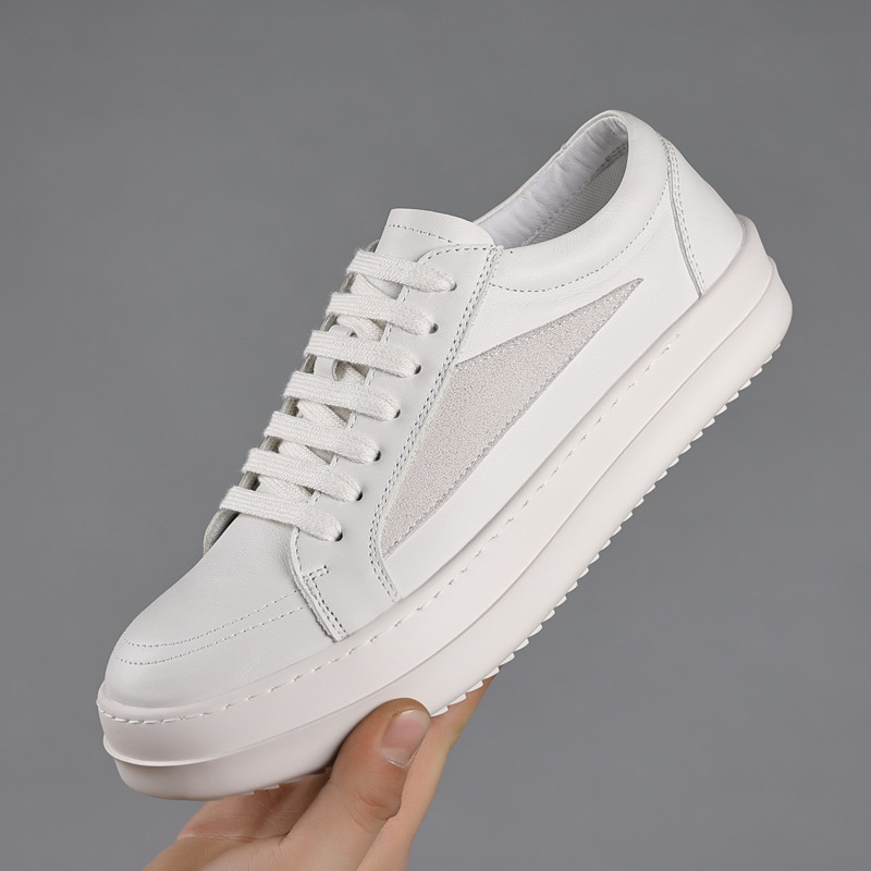 Sepatu Sneakers Platform Kulit - Men'S Shoes Black And White ulasan dan harga